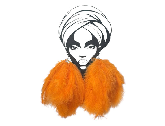 Orange Crush Feather Earring
