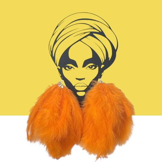 Orange Crush Feather Earring